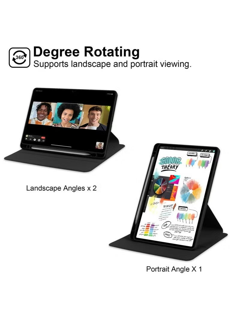 Case for Honor Pad X8a 11 بوصة,حالة الحماية اللوحية , تصميم الدوار 360 درجة من الاكريليك, إيقاظ / نوم تلقائي, جلد ناعم, أسود - Image 5