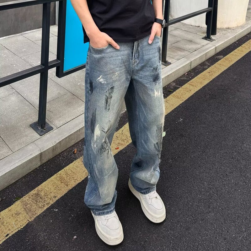 Unisex Classic Denim Jeans Loose Fit Daily Outdoor Wear - Image 2