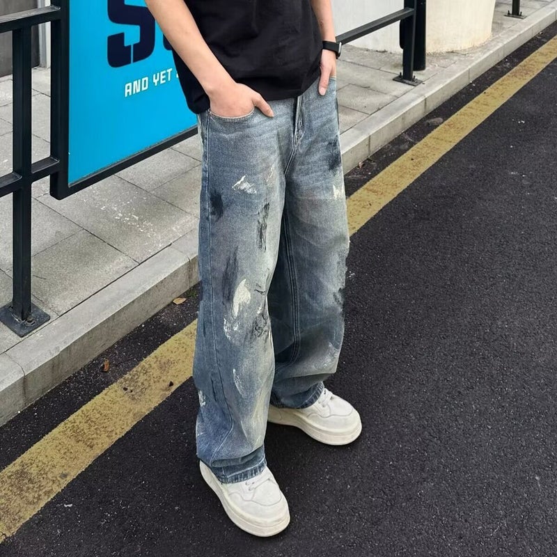 Unisex Classic Denim Jeans Loose Fit Daily Outdoor Wear - Image 3
