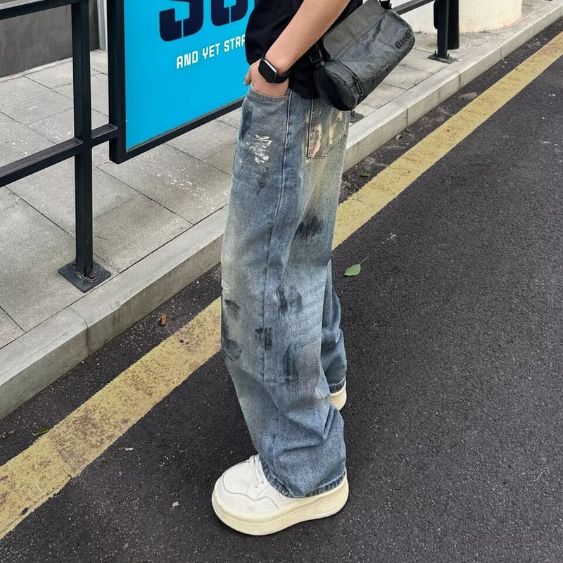 Unisex Classic Denim Jeans Loose Fit Daily Outdoor Wear - Image 4