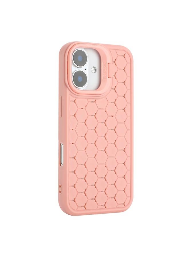 S-TOP Case For iPhone 16 Plus Honeycomb Radiating Lens Holder TPU Phone Case - Image 3