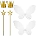 Sratte 6 Pcs Halloween Girls Fairy Costume Set Fairy Wings Dress Up Wings Star Wand and Gold Crowns Halloween Costume Dress Up Accessories 13 Inches Gold Wand Party Crowns Birthday Decorations - Image 4