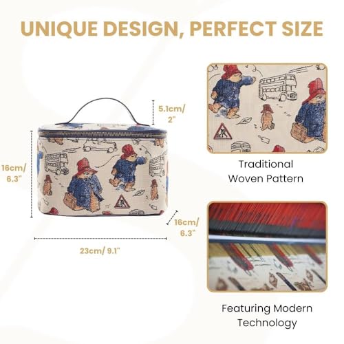 Signare Tapestry Toiletry Bag Makeup Cosmetic Organizer bag for Women with Paddington Bear Design (TOIL-PADD) - Image 3