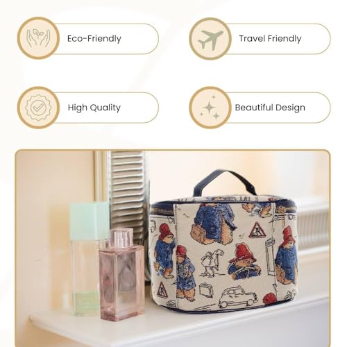 Signare Tapestry Toiletry Bag Makeup Cosmetic Organizer bag for Women with Paddington Bear Design (TOIL-PADD) - Image 5