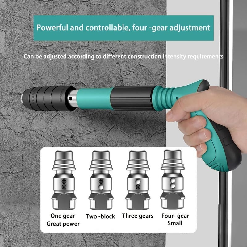 Concrete Nail Gun Tool with 20 pcs Nails 5 Speed Adjustable Manual Steel Nail Gun Tool Wall Fastening Power Tool Manual Nail Gun Wall Anchor Wire Slotting Device Household Woodworking  - Image 4