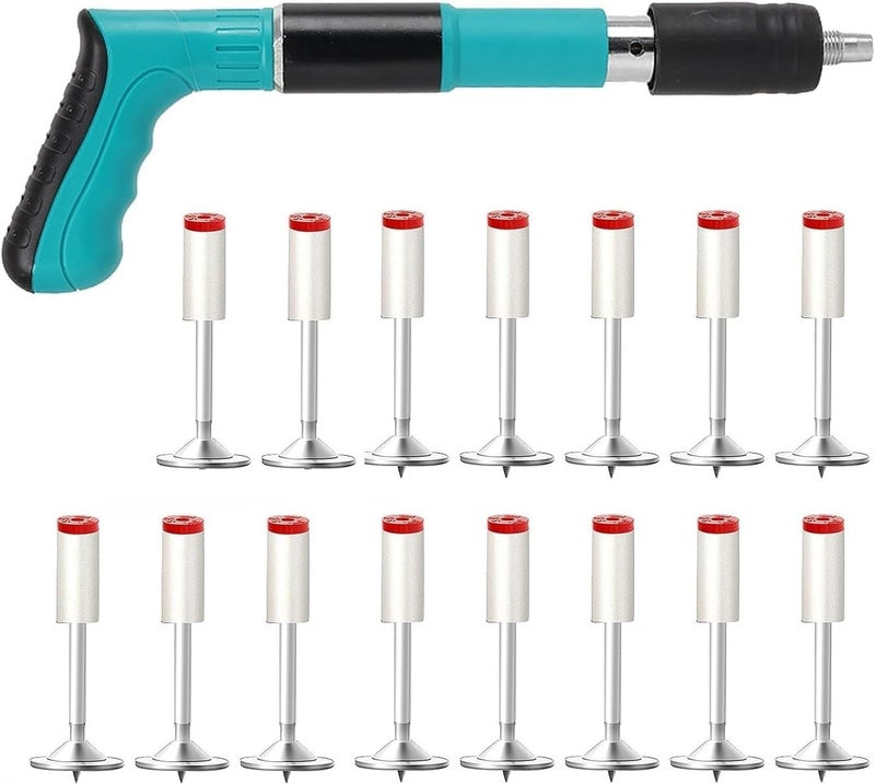 Concrete Nail Gun Tool with 20 pcs Nails 5 Speed Adjustable Manual Steel Nail Gun Tool Wall Fastening Power Tool Manual Nail Gun Wall Anchor Wire Slotting Device Household Woodworking  - Image 1