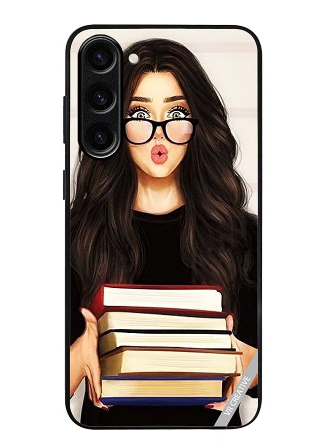 VR CREATIVE Protective Case Cover For Samsung Galaxy S23 FE Girl With Books Shocked Design Multicolour - Image 1