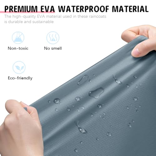 PALAY® Waterproof Rain Ponchos for Adults (2Pack) Reusable EVA Lightweight Long Raincoat with Hood Button-Up Unisex Rain Coat for Motorcycle Commute, Monsoon Travel & Festivals (Length 120cm) - Image 5