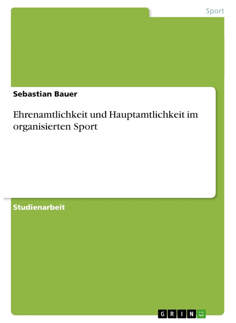 null - Ehrenamtlichkeit und Hauptamtlichkeit im organisierten Sport - Image 1