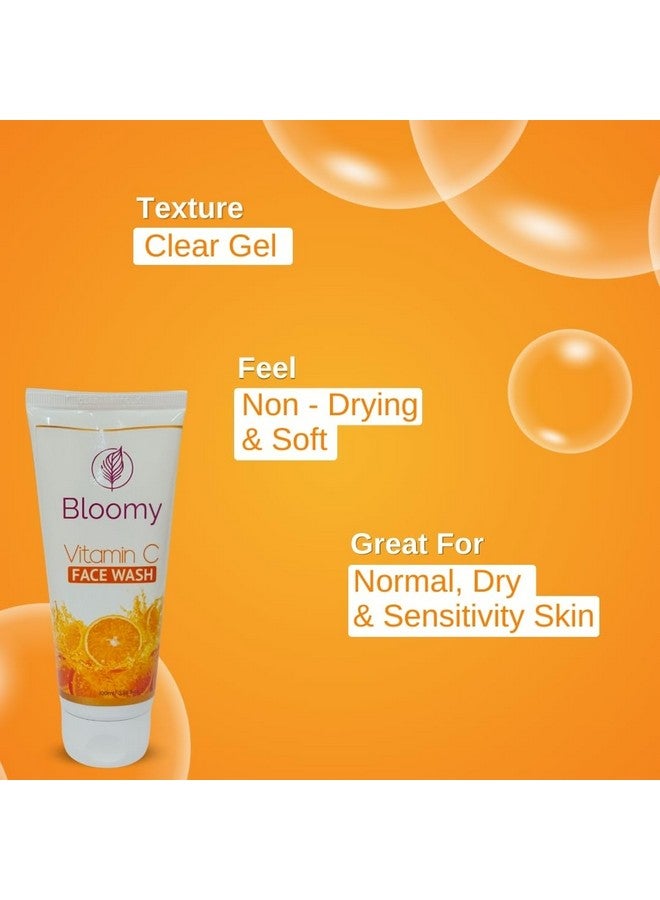 BLOOMY Vitamin C Face Wash - 100 ML | Face Wash For Glowing And Brightening Skin | All Skin Types|With Triple Vitamin C | Face Wash For Women & Men - Image 4