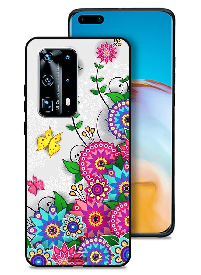 Tolwak Huawei P40 Pro Plus 5G Protective Case Cover Mandala Flowers - Image 1