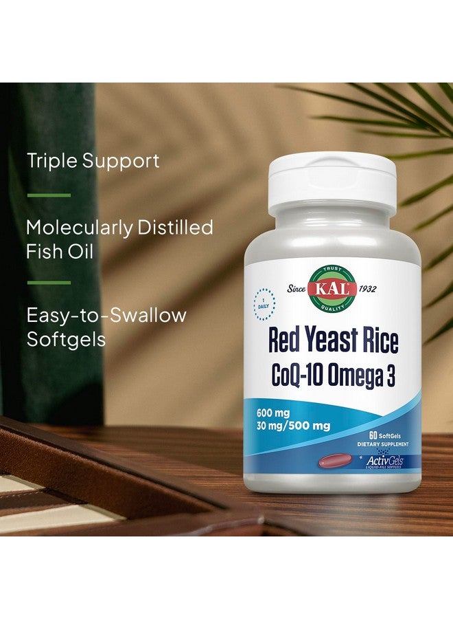 KAL أرز الخميرة الحمراء KAL COQ10 أوميغا 3، 60 حبة - Image 4