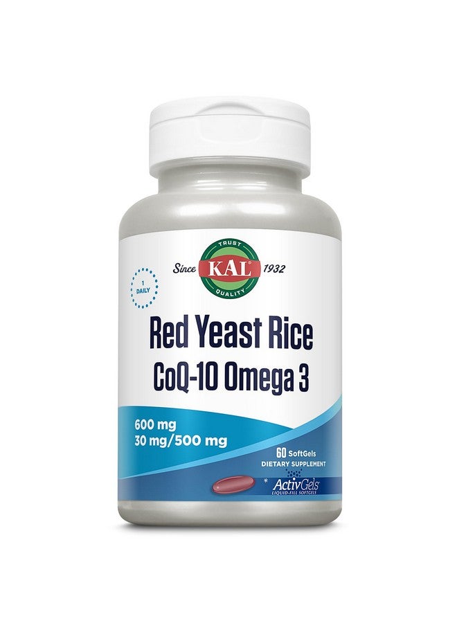 KAL أرز الخميرة الحمراء KAL COQ10 أوميغا 3، 60 حبة - Image 1