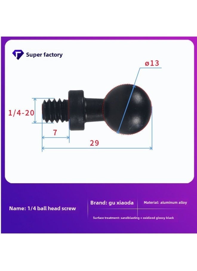 Aluminum Alloy Ball Head 25mm To 17mm Double Ball Head Connecting Rod Motorcycle Car Mobile Phone Navigation Bracket Adapter Accessories-Color:13 Ball Head Screw - Image 1