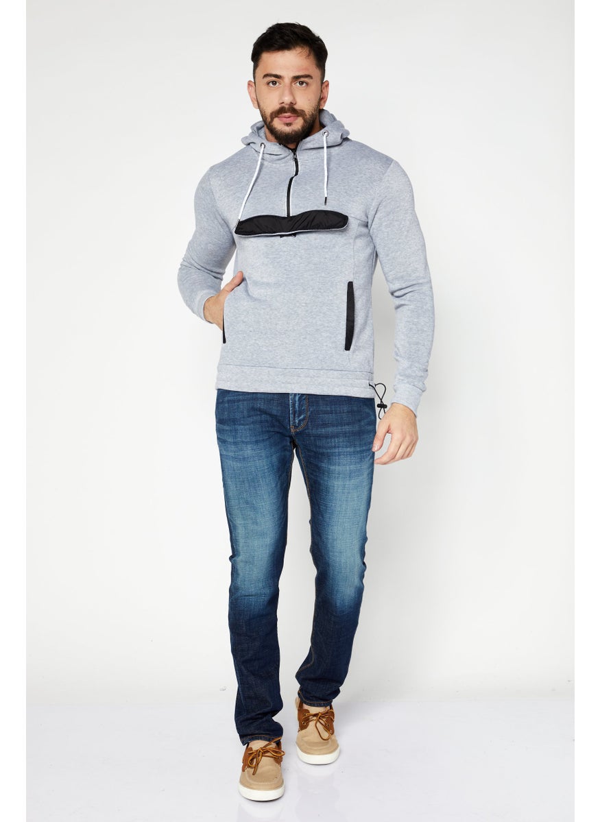 Men Hooded Half Zip Fleece Hoodies, Heather Grey - pzsku/ZFBF2CC3F89B5AA67A2C8Z/45/_/1739715145/6f610d80-35d5-4687-8251-7483449402bb