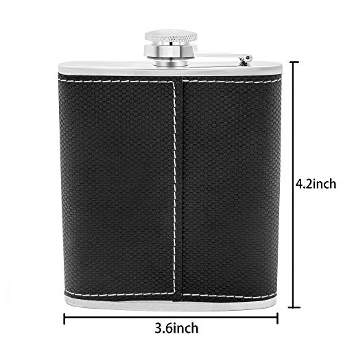 K KENON Personalized Black Flask Set Father's Day Gift For Husband - Engraved Hip Flasks For Husband - Stainless Steel with Leather Flask For Men, Valentine's Christmas Gift For Husband - Image 4