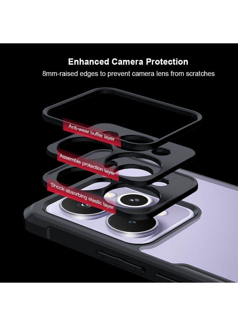 XUNDD for Realme 15 Pro 5G Case, Camera Lens Protection Back Cover, TPU+PC Shockproof Bumper Mobile Phone Case, Anti-Yellowing Slim Fit Protective Casing - Image 3