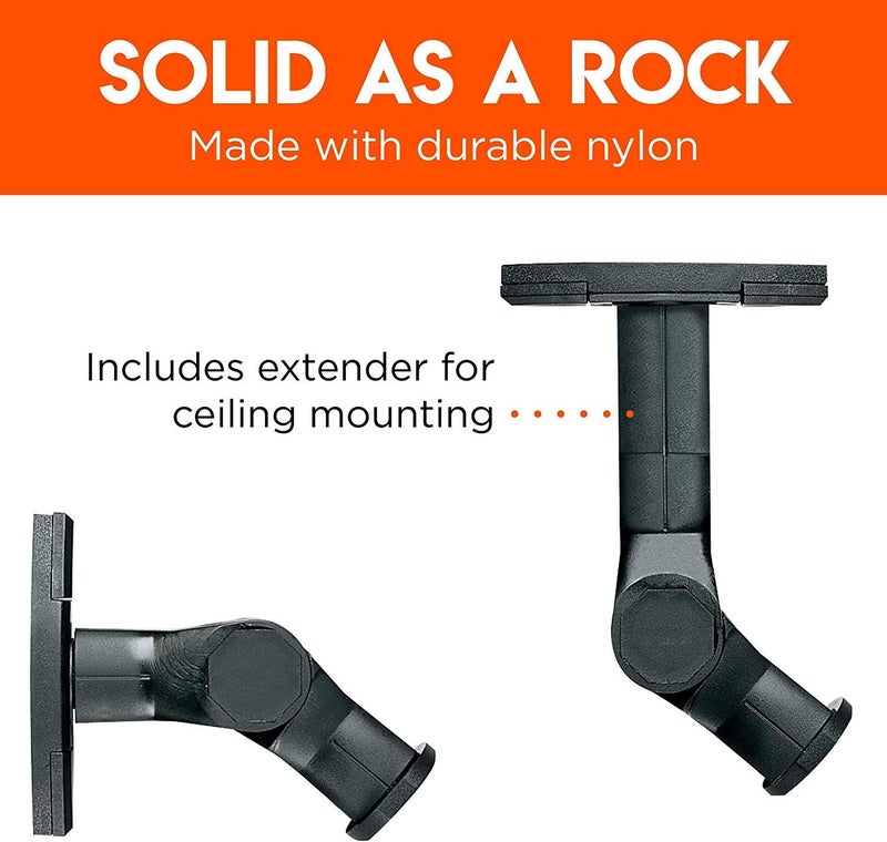 ECHOGEAR Speaker Wall & Ceiling Mount Pair - Universal Design Works with Vizio, Sony, & More - Tilt & Swivel Without Tools for Surround Sound - Easy to Install Indoors & Outdoors - Image 5