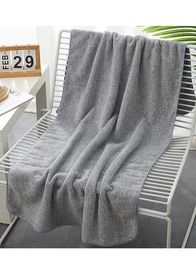 Coral Fleece Bath Towel 100% Natural Bamboo Charcoal Fiber Super Large Soft, Fluffy, Super Absorbent and Quick-drying Home Hotel Gym SPA Pool Wrap Towel,no Fluff  70 * 140cm - Image 1