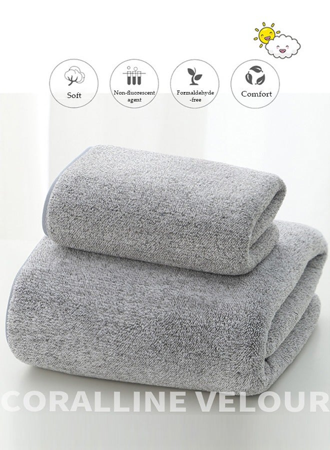 Coral Fleece Bath Towel 100% Natural Bamboo Charcoal Fiber Super Large Soft, Fluffy, Super Absorbent and Quick-drying Home Hotel Gym SPA Pool Wrap Towel,no Fluff  70 * 140cm - Image 2