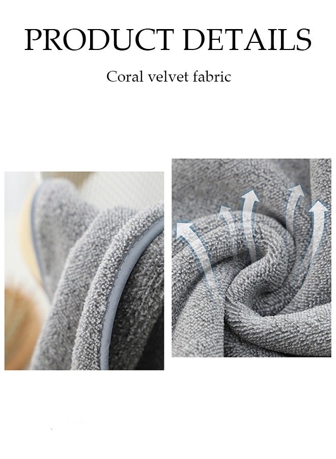 Coral Fleece Bath Towel 100% Natural Bamboo Charcoal Fiber Super Large Soft, Fluffy, Super Absorbent and Quick-drying Home Hotel Gym SPA Pool Wrap Towel,no Fluff  70 * 140cm - Image 4