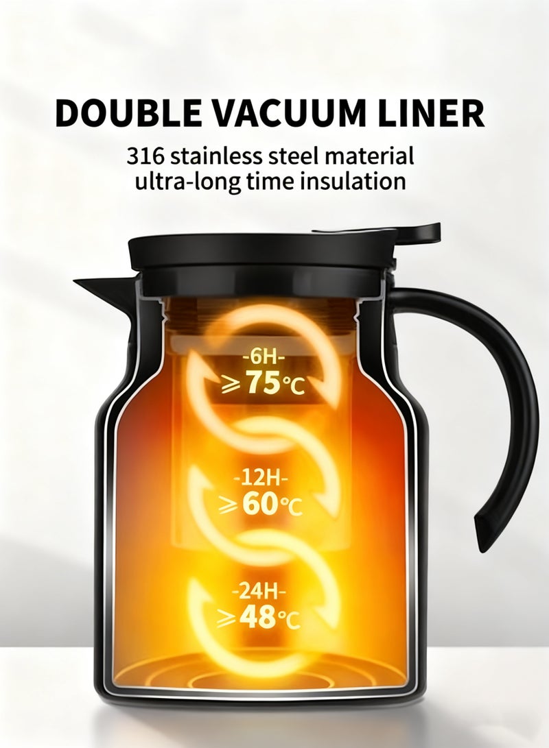 MissTiara Arabic Coffee Thermos Stainless Steel Carrier, Complete Travel Set ,1000ml Pot + 80ml Cups *4, 12-Hour Heat and Cold Insulation, Leak-Proof and Portable ,Ramadan Eid Al Fitr Eid Al Adha National Day Gift - Image 5