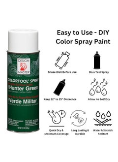 Oasis Design Master Colour Spray Paint Multi-Surface For Wood, Metal, Wall, Glass, Fabric, Flowers - 760 Hunter Green - 450gms - 1 No  - Image 4