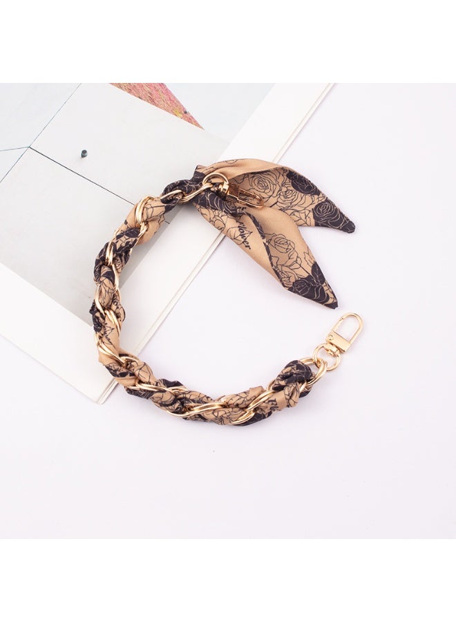 NIBEMINENT Beaded Phone Lanyard, Anti Lost Removable Wrist Strap, Creative Knitted Scarf Bracelet Pendant, Phone Keychain Lanyard, White