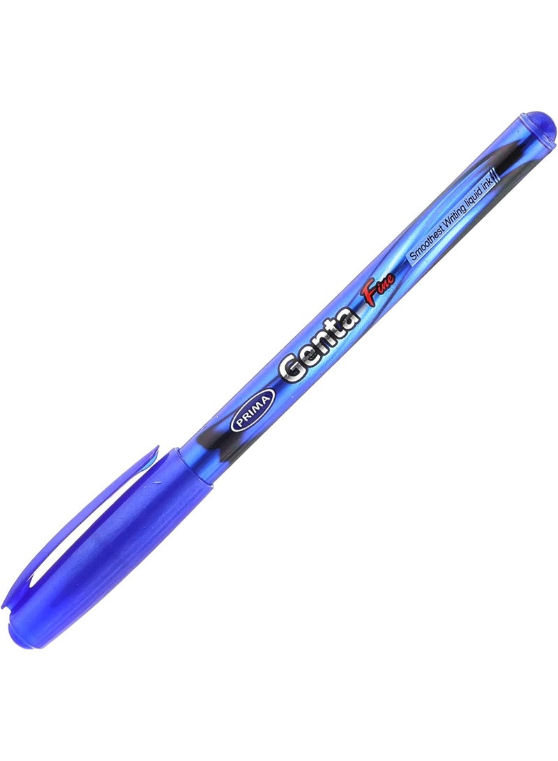 بريما قلم حبر جاف بريما جينتا، كتابة سلسة ودقيقة، حبر سائل 0.7 مم، عبوة من 10 أقلام - أزرق (عبوتان). - Image 3