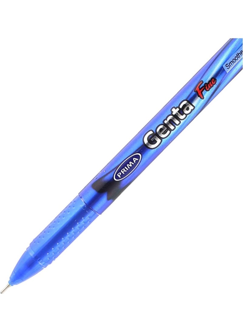 بريما قلم حبر جاف بريما جينتا، كتابة سلسة ودقيقة، حبر سائل 0.7 مم، عبوة من 10 أقلام - أزرق (عبوتان). - Image 4