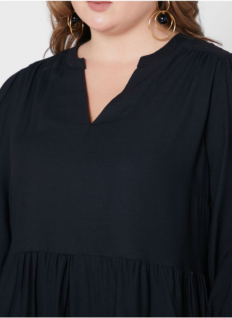 Avenue Balloon Sleeve Pleated Dress  - Image 3