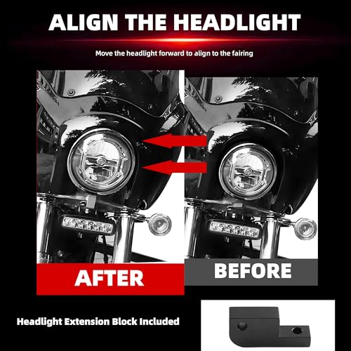 FATECIM Headlight Fairing with 15'' Smoke Windshield Windscreen for Harley Dyna T-Sport FXDXT FXD FXDC FXDB FXDL FXDLS - Image 4