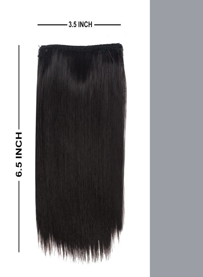 Fully Invisible Side Cover Up Mini Volumizer Patch/Seamless Hair Extension For Girls and Women Black (Pack of 1) - Image 1