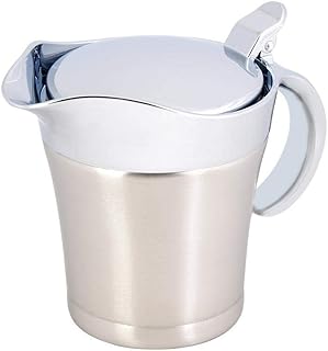 Zerodis Zerodis 304 Stainless Steel Double Insulated Gravy Boat with Hinged Lid, 16 OZ Thermal Insulated Double Wall Sauce  - Image 1