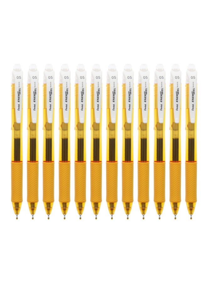 Bln105 Retractable Black Gel Pen, Stylish 0.5mm Signing Pen, Business And Student Quick-drying Pen, Water-based Pen, Stationery, Orange Barrel With Black Ink, 12-pack