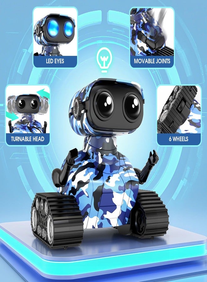 FunMission Robot Toys for Kids Boys Girls Emo Robots Remote Control Smart Robot with Auto-Demonstration LED Eyes Flexible Head & Arms for 3+ Years Old Kids - Image 4