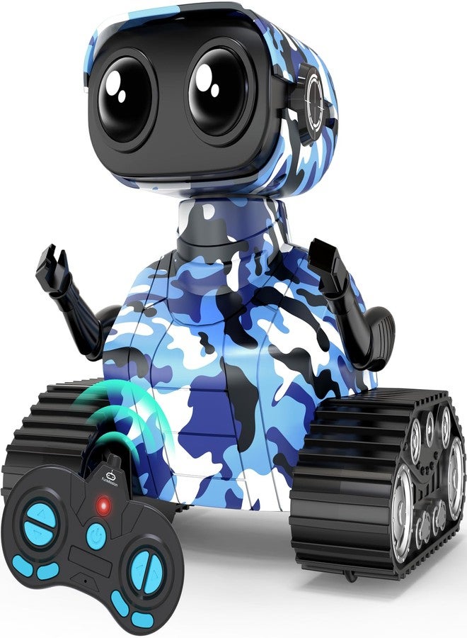 FunMission Robot Toys for Kids Boys Girls Emo Robots Remote Control Smart Robot with Auto-Demonstration LED Eyes Flexible Head & Arms for 3+ Years Old Kids - Image 1