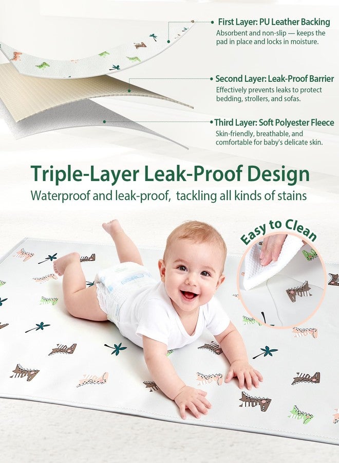 URMYWO Baby Portable Diaper Changing Pad - Waterproof & Wipeable Changing Mat with PU Leather - Soft Comfortable - Foldable Travel Bag & Camping Mat - Newborn Essentials Must Haves - Baby Shower Gifts - Image 3