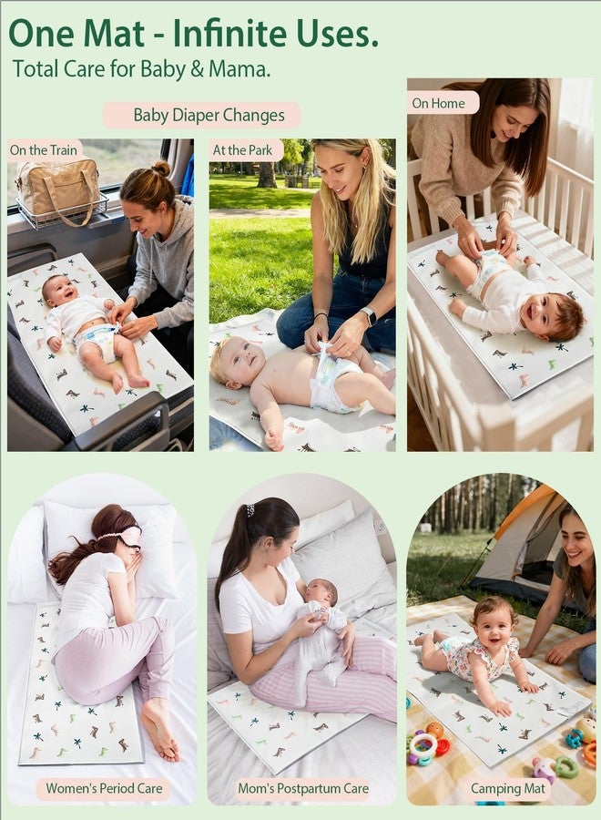 URMYWO Baby Portable Diaper Changing Pad - Waterproof & Wipeable Changing Mat with PU Leather - Soft Comfortable - Foldable Travel Bag & Camping Mat - Newborn Essentials Must Haves - Baby Shower Gifts - Image 5