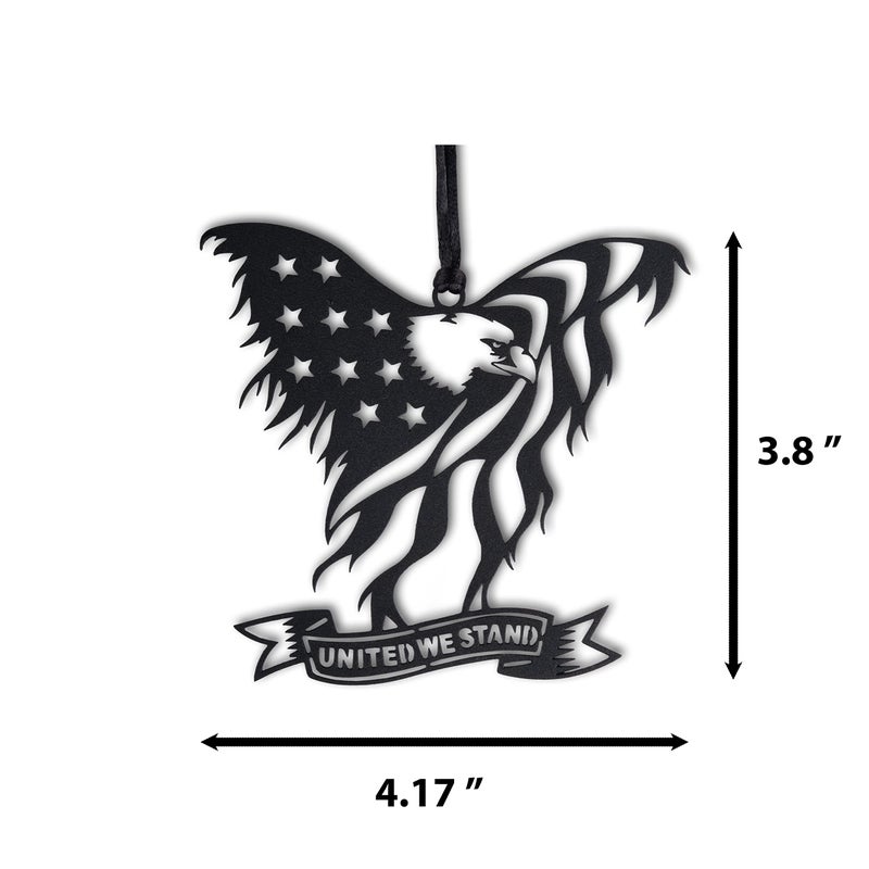 Monssa Monssa Rear View Mirror Accessories – Car Mirror Hanging Accessories- American Eagle Ornament Charms - Swinging Ornaments Cars Accessory for Men and Women Hanger - Black (American Eagle)  - Image 2