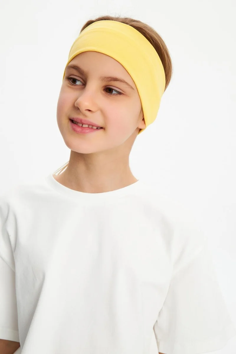 بيبيجيز Yellow-White Girls Cotton Combed T-Shirt Bandana Set of 2 - Sports Comfortable Best Of Collection 3