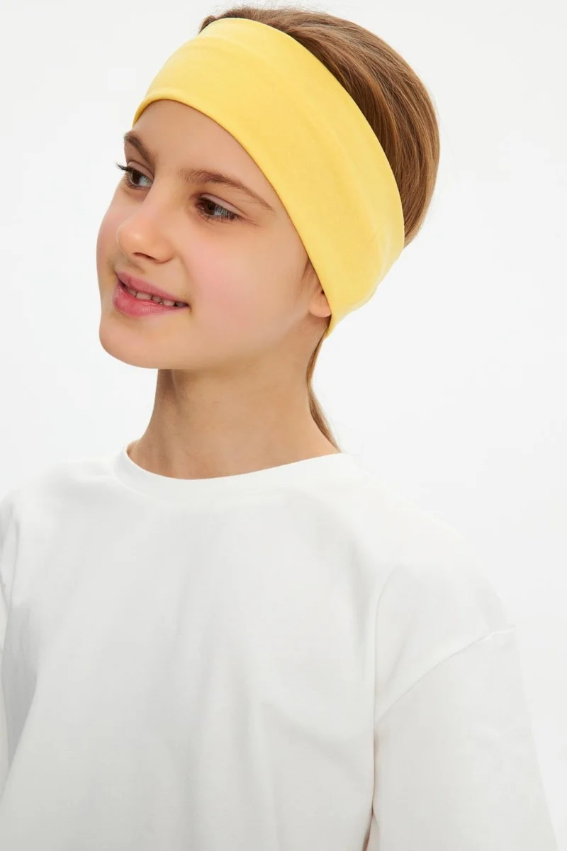 بيبيجيز Yellow-White Girls Cotton Combed T-Shirt Bandana Set of 2 - Sports Comfortable Best Of Collection 3