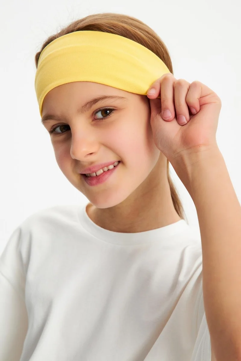 بيبيجيز Yellow-White Girls Cotton Combed T-Shirt Bandana Set of 2 - Sports Comfortable Best Of Collection 3