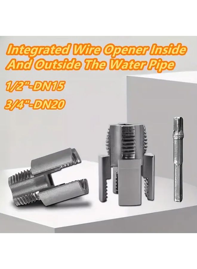 3 Piece PPR Pipe Thread Repair Tool Set With 1 2 Inch And 3 4 Inch Drill Bits - Image 1