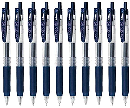 Zebra Technologies Zebra Sarasa Clip 1.0 Retractable Gel Ink Pen, Rubber Grip, 1.0mm, Blue Black Ink, Value Set of 10 - Image 5