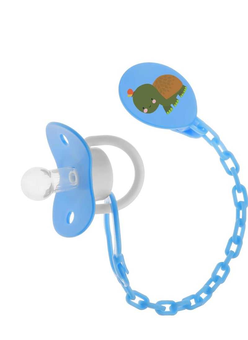 Bubbles Bubbles pacifier with chain 0-3 Months Blue  - Image 1