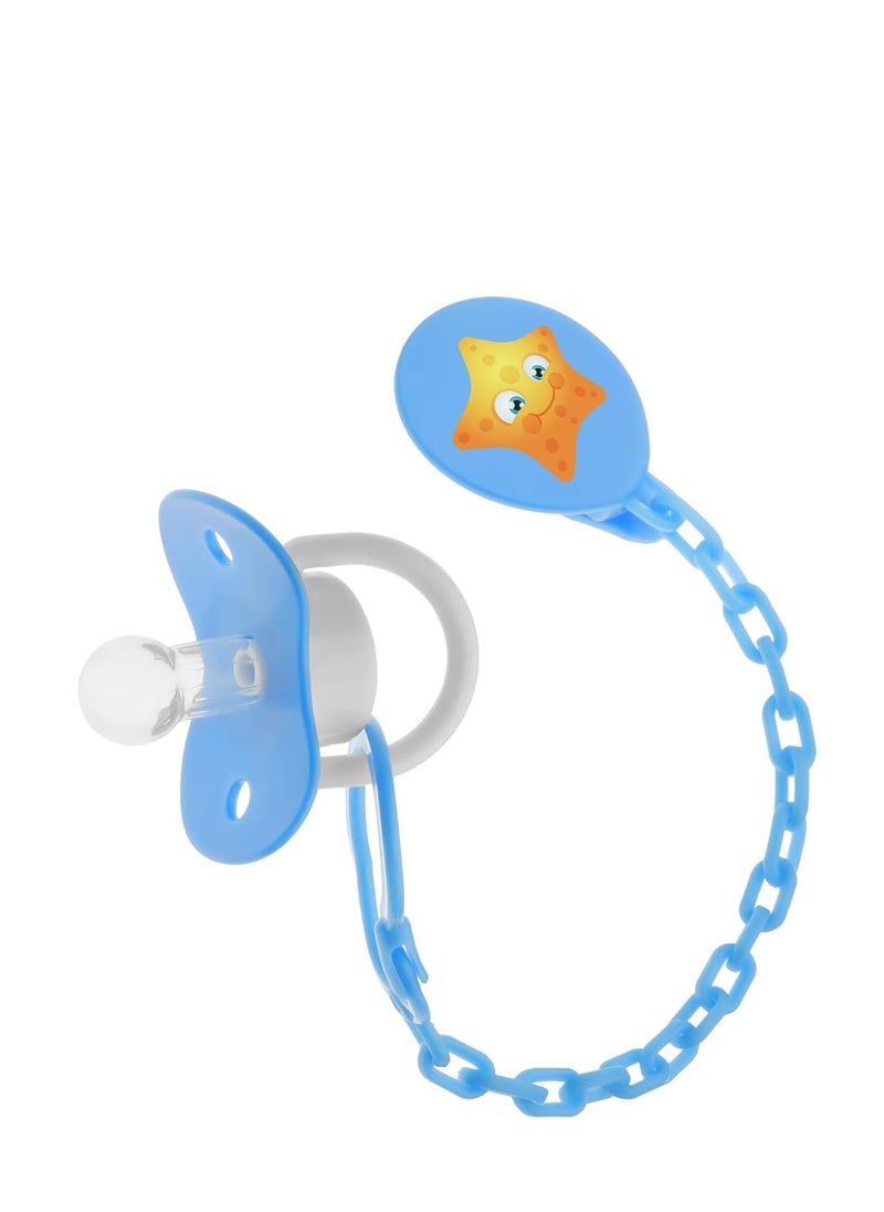 Bubbles Bubbles pacifier with chain 0-3 Months Blue  - Image 2
