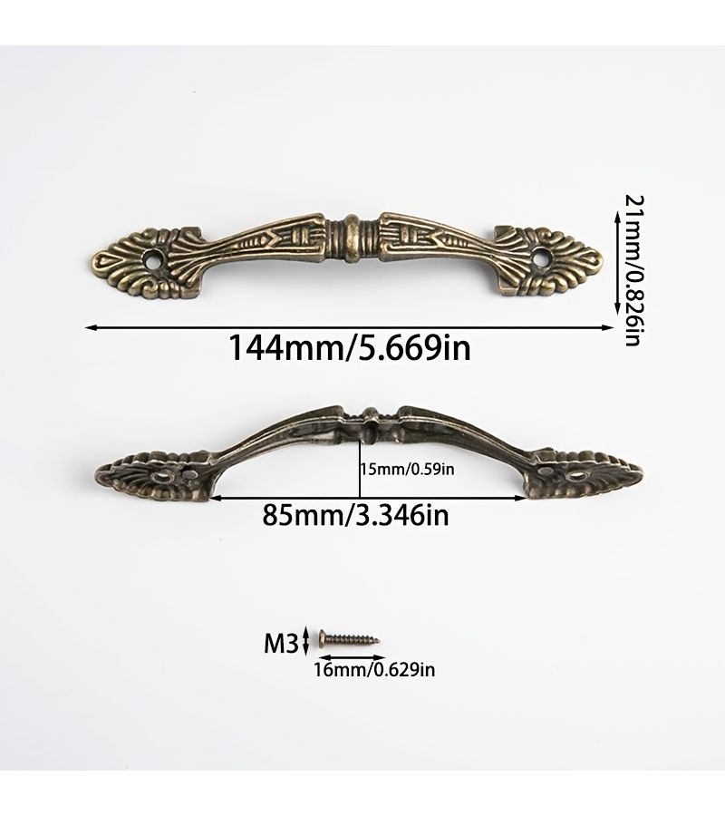 15Pcs Antique Bronze Bridge Style European Cabinet Handles With Screws - Image 3