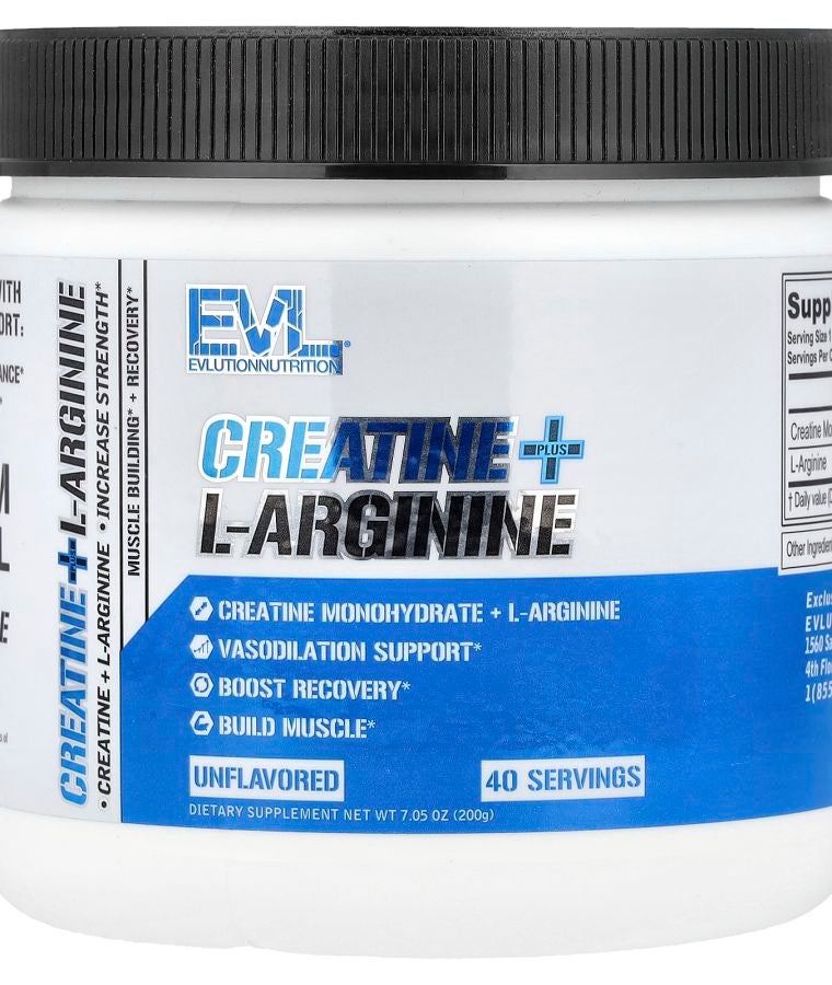 EVLUTION NUTRITION Creatine + L-Arginine Unflavored 7.05 oz (200 g)