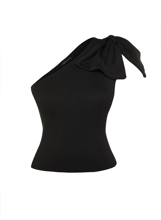 Black Knitwear Blouse TPRSS22BZ0166